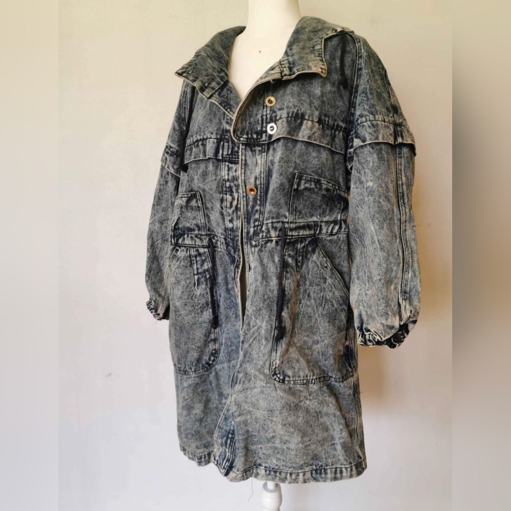 Vintage Oversized Acid  Wash Denim Jacket size M